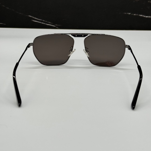 NEW BB0298SA 001 BALENCIAGA GREY METAL UNISEX BALENCIAGA SUNGLASSES - Picture 7 of 11